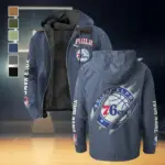 All-Season Sport Family Flannel Hoodie, Warm Sport Spirit Hoodie HVN1434PH - Navy Blue