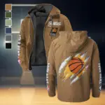 Streetwear Supporter Crew Flannel Hoodie, Essential Fan Flannel Hoodie HVN1434PS - Camel