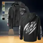 Streetwear Court Culture Flannel Hoodie, Supporter Spirit Hooded Flannel HVN1434SA - Black