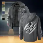 Streetwear Court Culture Flannel Hoodie, Supporter Spirit Hooded Flannel HVN1434SA - Gray