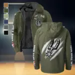 Streetwear Court Culture Flannel Hoodie, Supporter Spirit Hooded Flannel HVN1434SA - Green