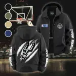 Streetwear Court Culture Fleece Windbreaker Jacket, Premium Bonded Fleece HVN1434SA - Black