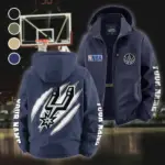 Streetwear Court Culture Fleece Windbreaker Jacket, Premium Bonded Fleece HVN1434SA - Navy