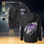 Streetwear Slam Crew Flannel Hoodie, Cold Game Day Hoodie HVN1434SK - Black