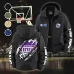 Streetwear Slam Crew Fleece Windbreaker Jacket, Midweight Thermal Windbreaker HVN1434SK - Black