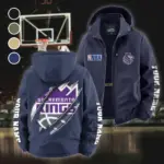 Streetwear Slam Crew Fleece Windbreaker Jacket, Midweight Thermal Windbreaker HVN1434SK - Navy