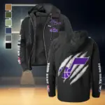 Sport Spirit Fans Flannel Hoodie, Classic Flannel Sport Hoodie HVN1434UJ - Black