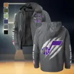 Sport Spirit Fans Flannel Hoodie, Classic Flannel Sport Hoodie HVN1434UJ - Gray