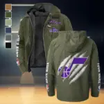 Sport Spirit Fans Flannel Hoodie, Classic Flannel Sport Hoodie HVN1434UJ - Green