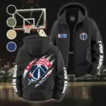 All-Season Hoop Squad Fleece Windbreaker Jacket, Breathable Fleece Windwear HVN1434WW - Black