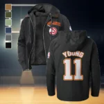 Athletic Hoop Lifestyle Flannel Hoodie, Sport Fan Flannel Hoodie HVN1435AH - Black