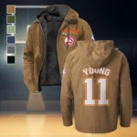 Athletic Hoop Lifestyle Flannel Hoodie, Sport Fan Flannel Hoodie HVN1435AH - Camel