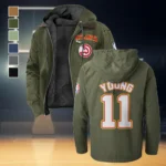 Athletic Hoop Lifestyle Flannel Hoodie, Sport Fan Flannel Hoodie HVN1435AH - Green