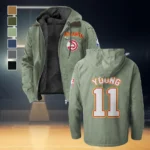 Athletic Hoop Lifestyle Flannel Hoodie, Sport Fan Flannel Hoodie HVN1435AH - Light Green