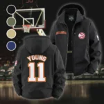 Athletic Hoop Lifestyle Fleece Windbreaker Jacket, Thermal Wind-Stop Jacket HVN1435AH - Black