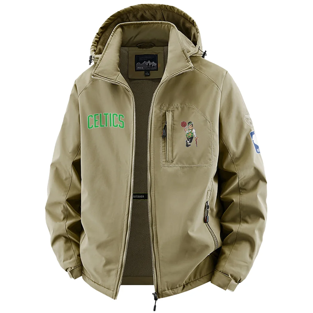 Pure Basketball Spirit Fleece Windbreaker Jacket, Insulated Windbreaker Fleece HVN1435BC - Khaki - Image 2