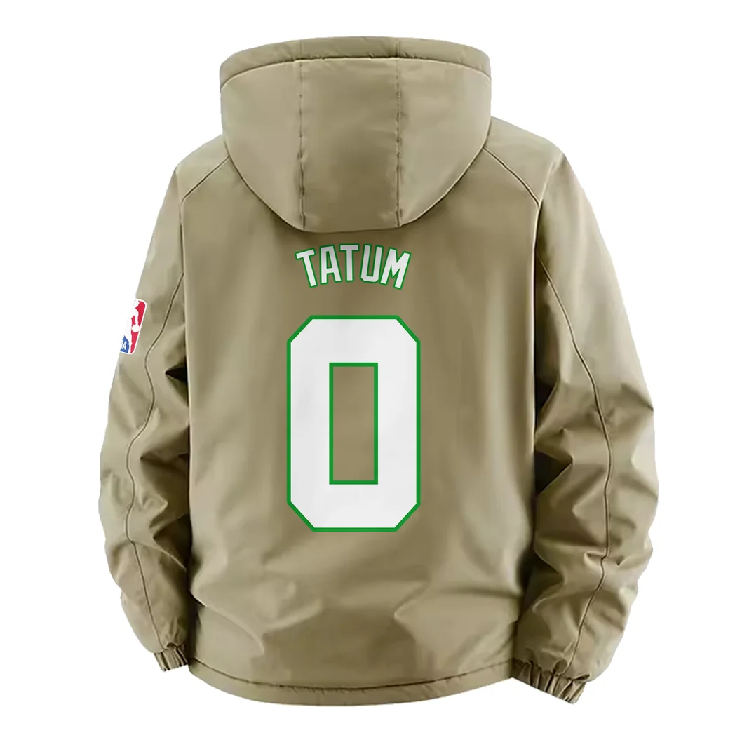 Pure Basketball Spirit Fleece Windbreaker Jacket, Insulated Windbreaker Fleece HVN1435BC - Khaki - Image 4
