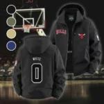 Loyal Supporter Crew Fleece Windbreaker Jacket, Windproof Fleece Hybrid HVN1435CB - Black