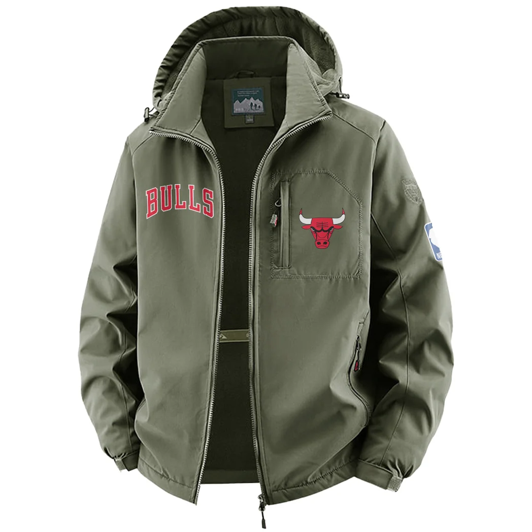 Loyal Supporter Crew Fleece Windbreaker Jacket, Windproof Fleece Hybrid HVN1435CB - Green - Image 2