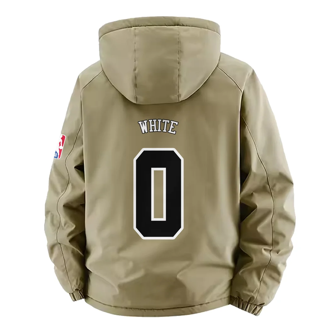 Loyal Supporter Crew Fleece Windbreaker Jacket, Windproof Fleece Hybrid HVN1435CB - Khaki - Image 4
