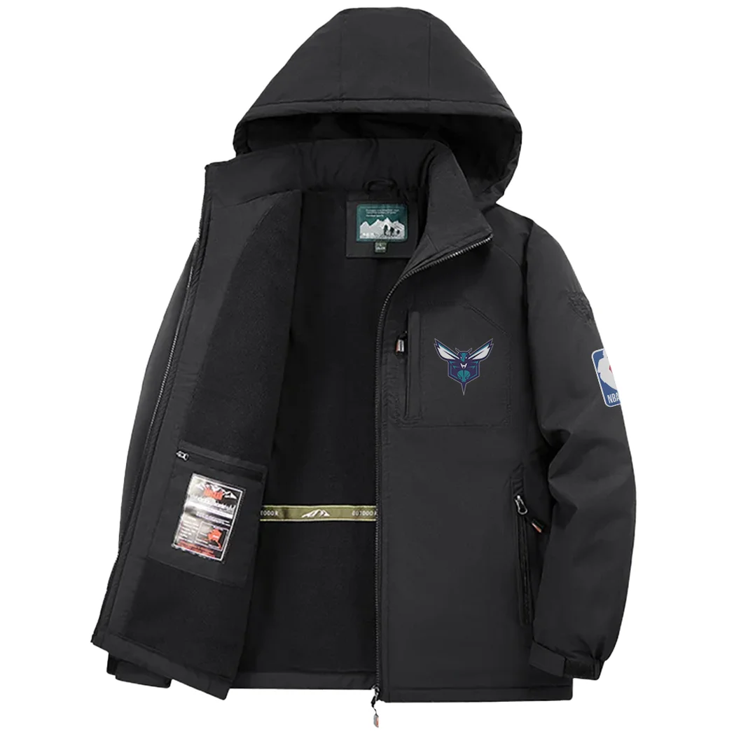 Rising Hoop Energy Fleece Windbreaker Jacket, Core-Warmth Windbreaker HVN1435CH - Black - Image 3