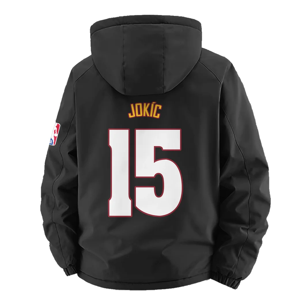 Court Passion Crew Fleece Windbreaker Jacket, Dual-Layer Protection Jacket HVN1435DN - Black - Image 4