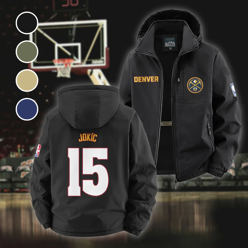 Court Passion Crew Fleece Windbreaker Jacket, Dual-Layer Protection Jacket HVN1435DN - Black