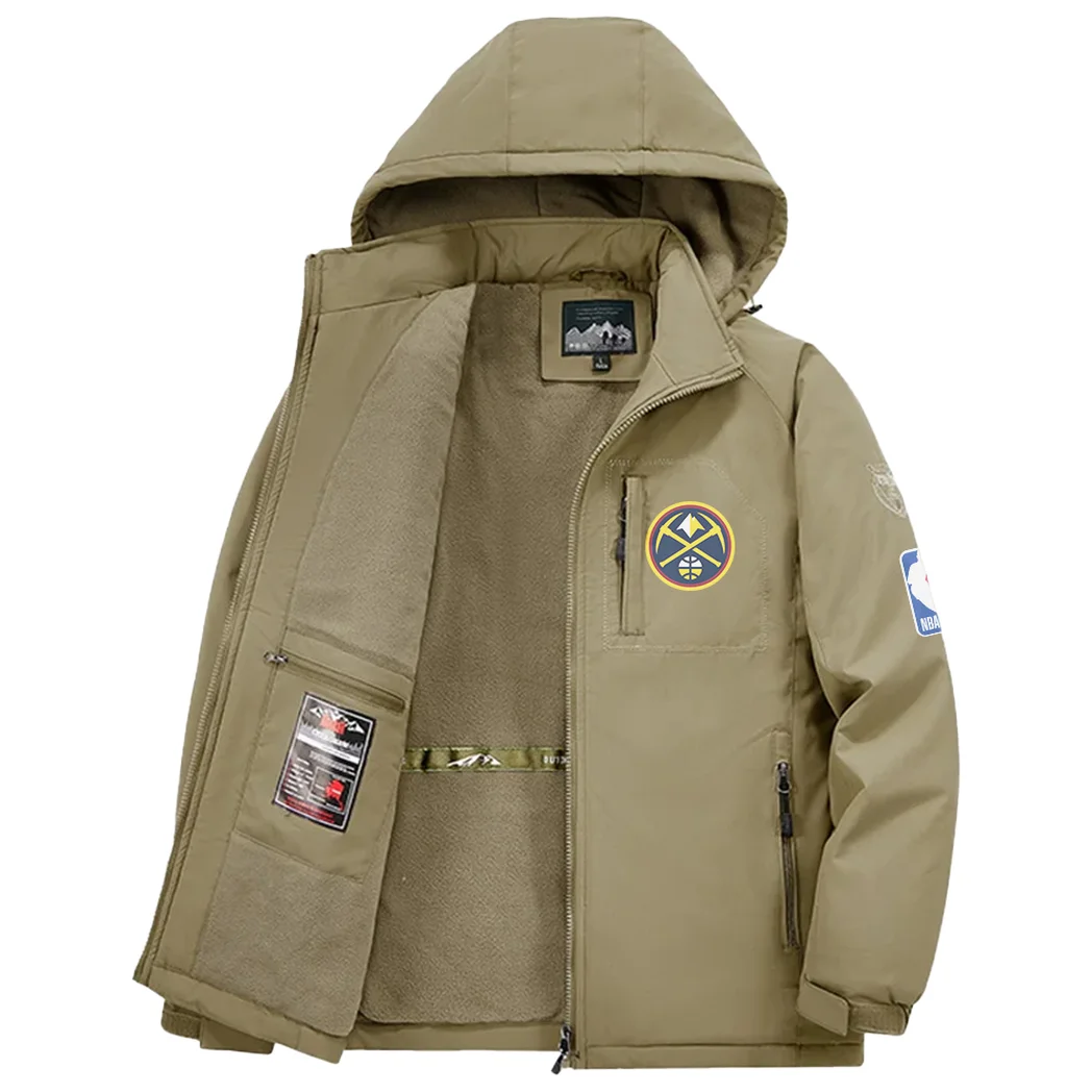 Court Passion Crew Fleece Windbreaker Jacket, Dual-Layer Protection Jacket HVN1435DN - Khaki - Image 3
