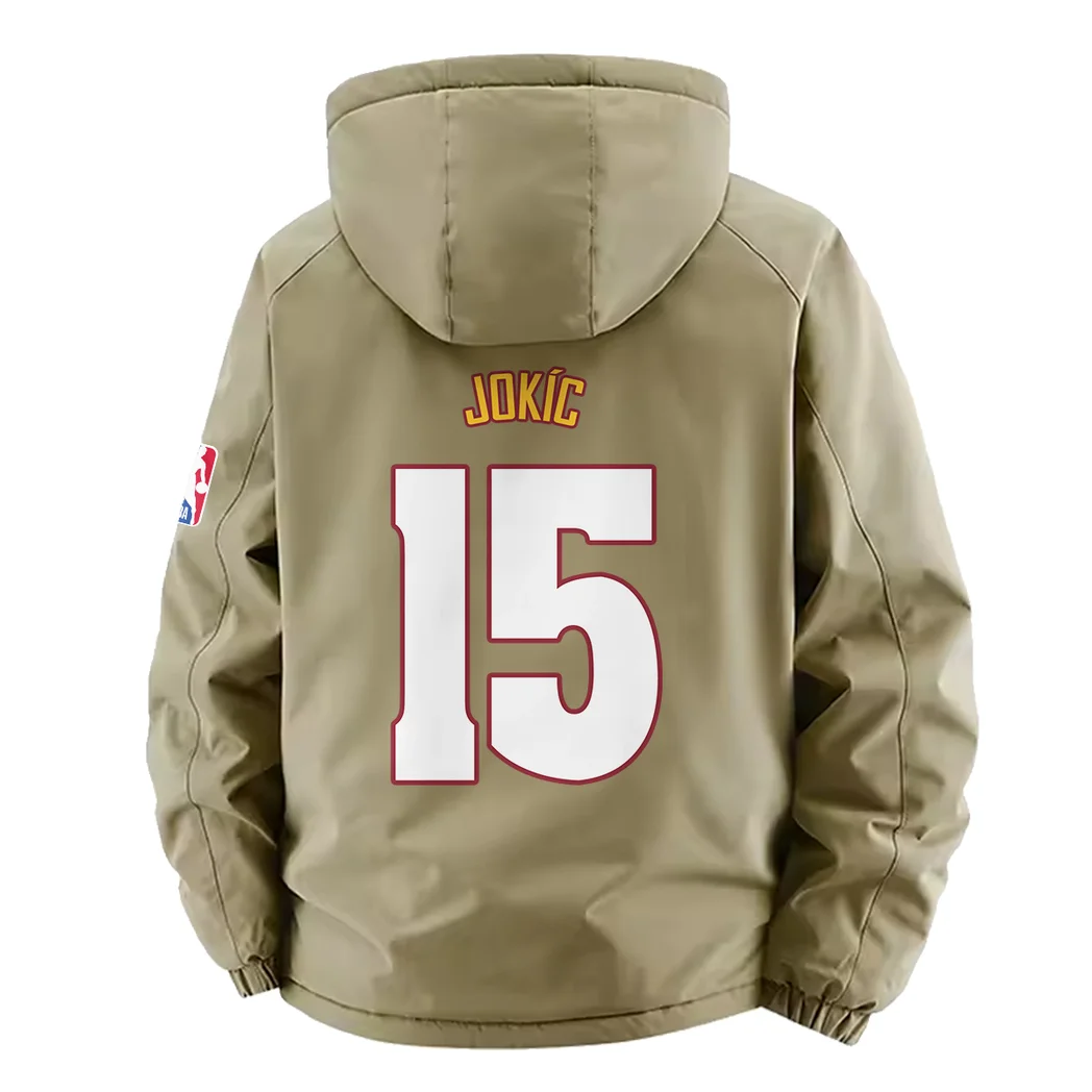 Court Passion Crew Fleece Windbreaker Jacket, Dual-Layer Protection Jacket HVN1435DN - Khaki - Image 4