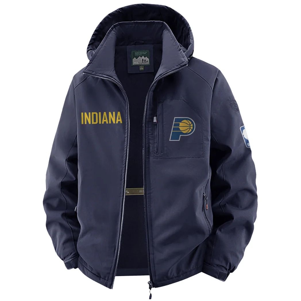 Streetwear Game Culture Fleece Windbreaker Jacket, High-Output Training Jacket HVN1435IP - Navy - Image 2