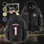 Rising Sport Fans Fleece Windbreaker Jacket, Performance Barrier Jacket HVN1435LA - Black