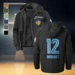 Streetwear Supporter Crew Flannel Hoodie, All-Season Fan Hoodie HVN1435MG - Black