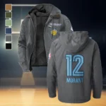 Streetwear Supporter Crew Flannel Hoodie, All-Season Fan Hoodie HVN1435MG - Gray