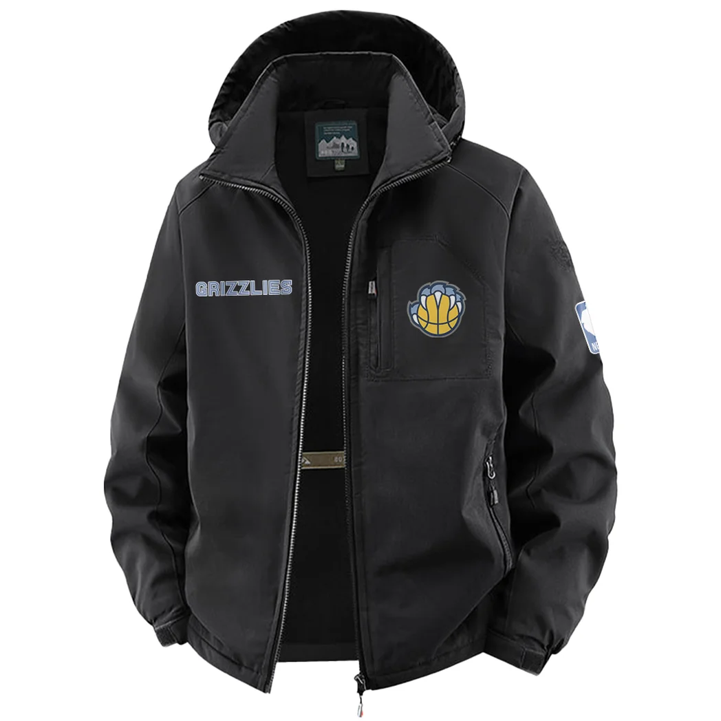 Streetwear Supporter Crew Fleece Windbreaker Jacket, Endurance Sport Barrier HVN1435MG - Black - Image 2