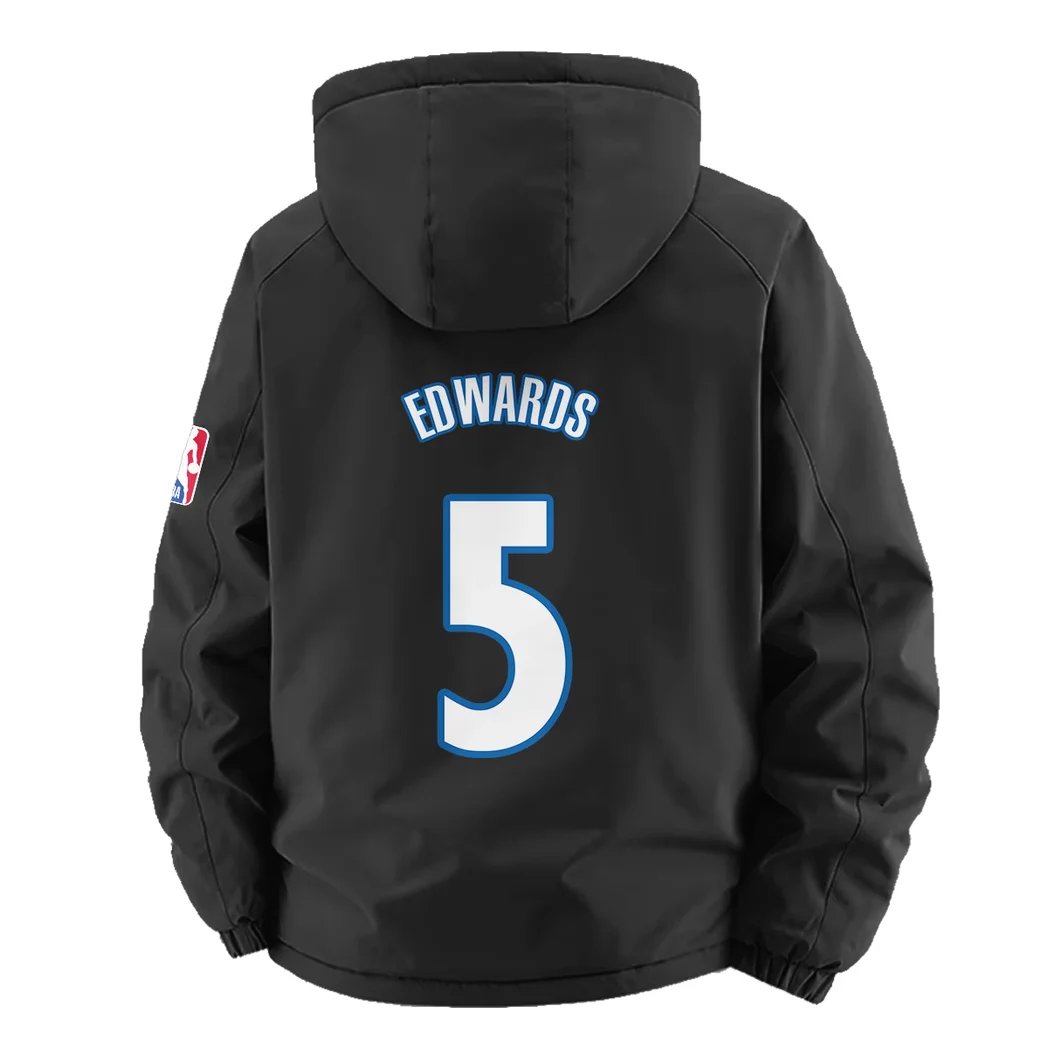 Hoop Passion Lifestyle Fleece Windbreaker Jacket, Mountain Ascent Windbreaker HVN1435MT - Black - Image 4