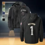 Bold Hoop Nation Flannel Hoodie, Loyal Supporter Sport Hoodie HVN1435NO - Black