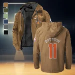 True Fan Spirit Flannel Hoodie, Fan Pride Hooded Flannel HVN1435NY - Camel