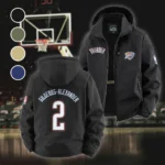 Sport Spirit Nation Fleece Windbreaker Jacket, Cozy Fleece-Lined Windbreaker HVN1435OC - Black