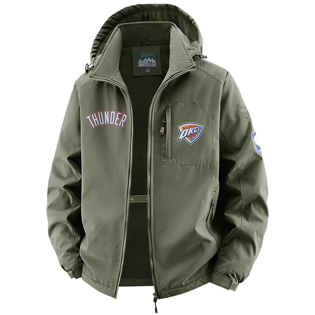 Sport Spirit Nation Fleece Windbreaker Jacket, Cozy Fleece-Lined Windbreaker HVN1435OC - Green - Image 2