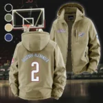 Sport Spirit Nation Fleece Windbreaker Jacket, Cozy Fleece-Lined Windbreaker HVN1435OC - Khaki