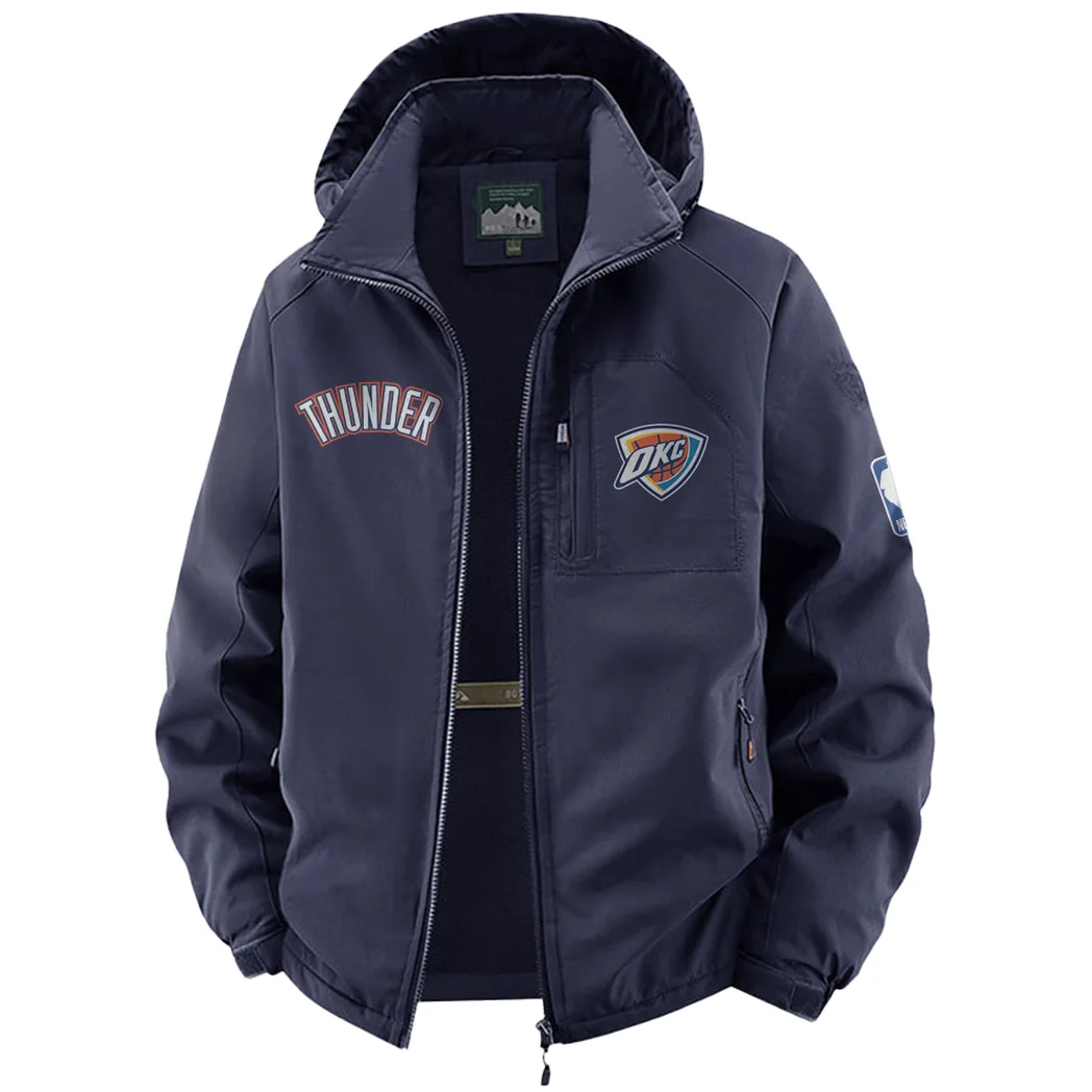 Sport Spirit Nation Fleece Windbreaker Jacket, Cozy Fleece-Lined Windbreaker HVN1435OC - Navy - Image 2