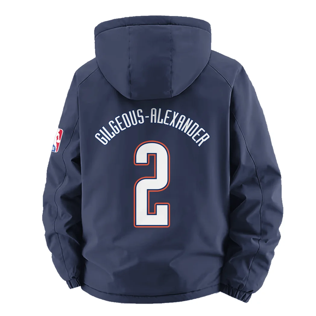 Sport Spirit Nation Fleece Windbreaker Jacket, Cozy Fleece-Lined Windbreaker HVN1435OC - Navy - Image 4