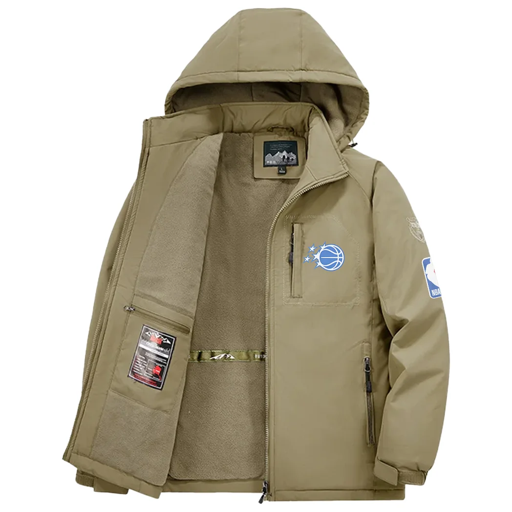 Streetwear Court Energy Fleece Windbreaker Jacket, Soft-Shell Active Fleece HVN1435OM - Khaki - Image 3