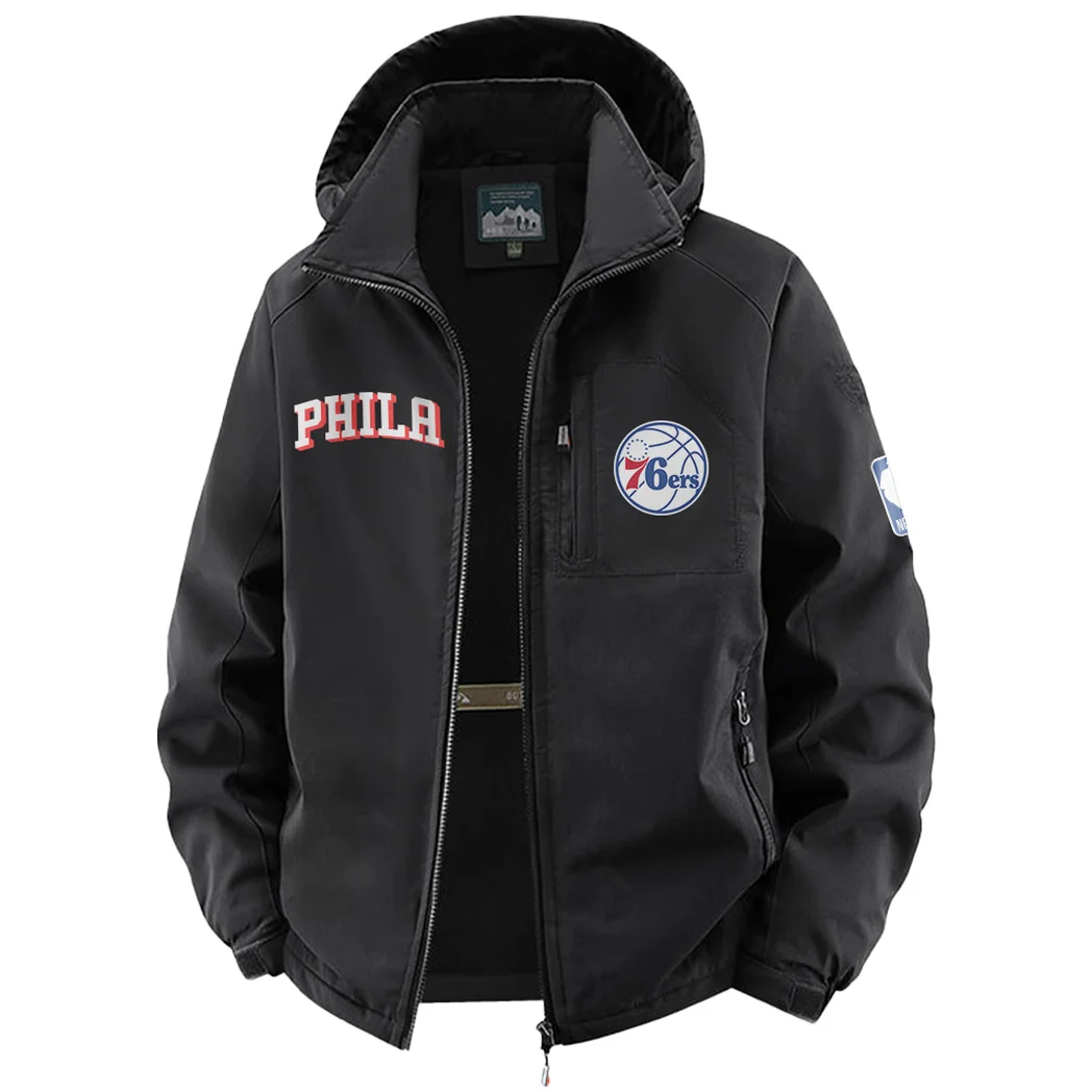 Loyal Court Fans Fleece Windbreaker Jacket, Brushed Fleece Wind-Resist Layer HVN1435PH - Black - Image 2
