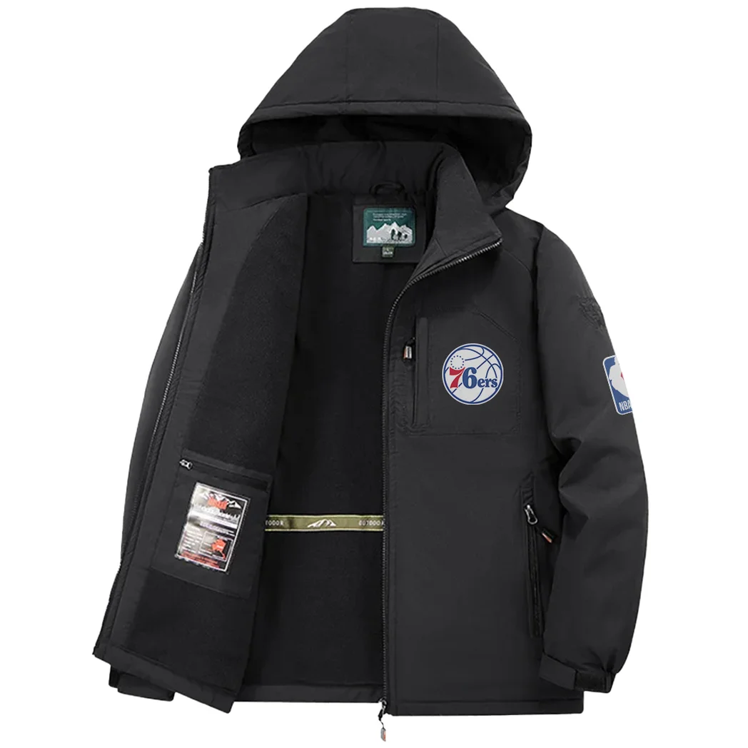 Loyal Court Fans Fleece Windbreaker Jacket, Brushed Fleece Wind-Resist Layer HVN1435PH - Black - Image 3