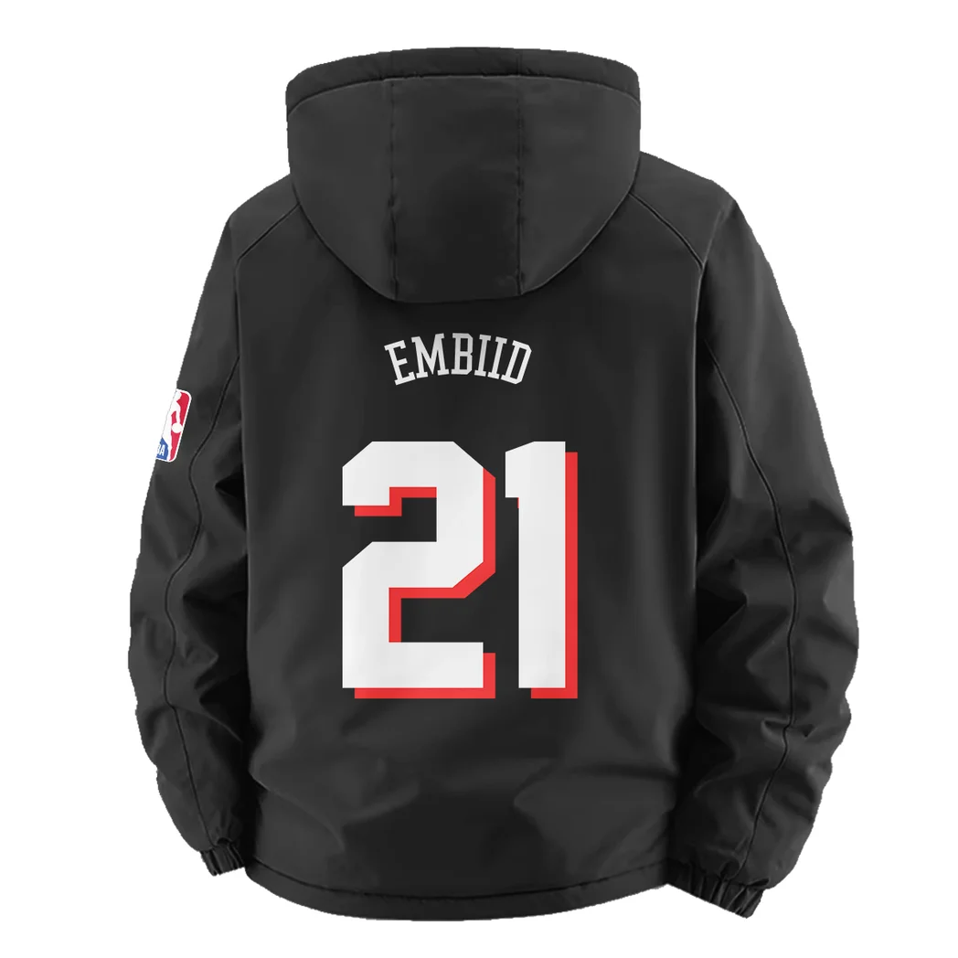 Loyal Court Fans Fleece Windbreaker Jacket, Brushed Fleece Wind-Resist Layer HVN1435PH - Black - Image 4