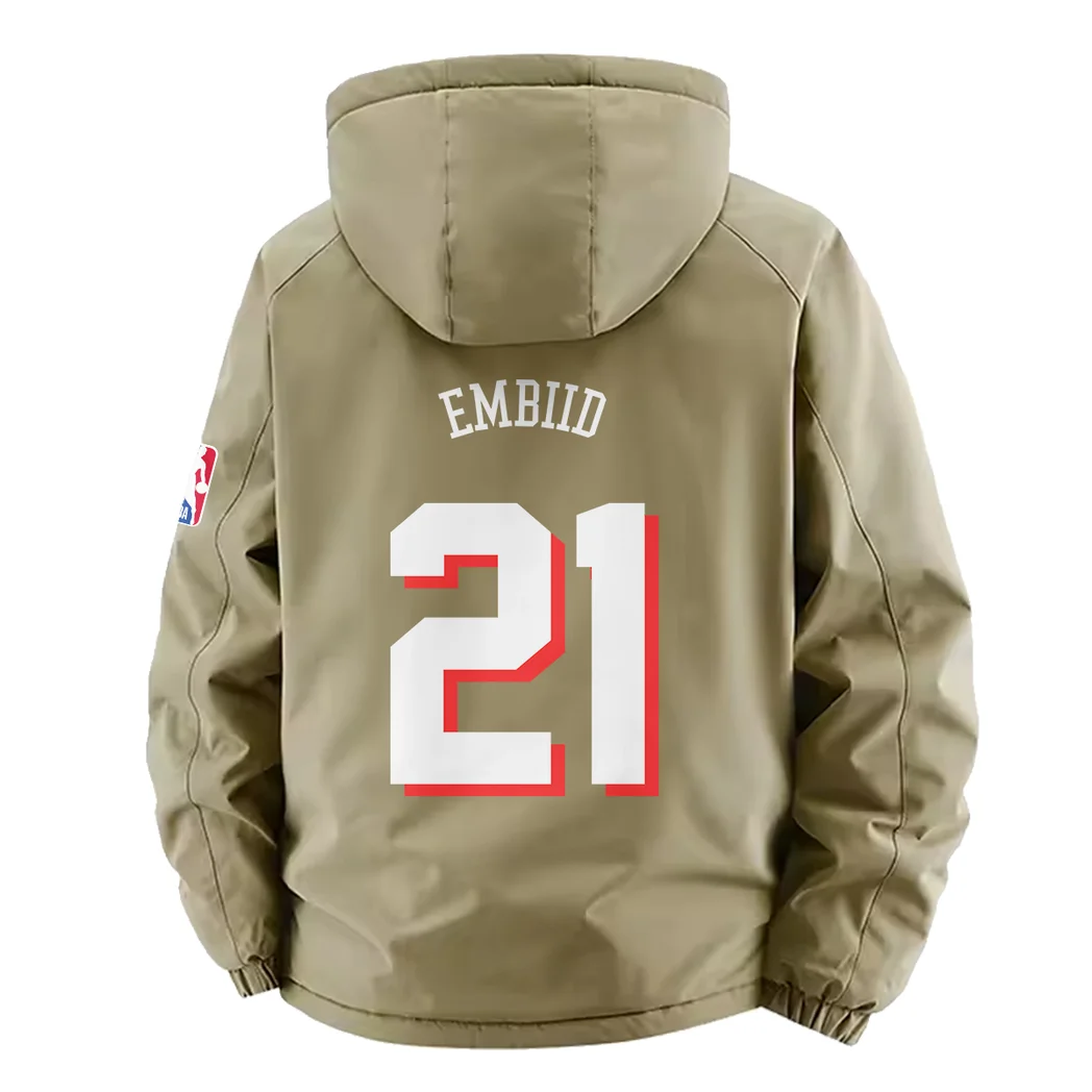 Loyal Court Fans Fleece Windbreaker Jacket, Brushed Fleece Wind-Resist Layer HVN1435PH - Khaki - Image 4