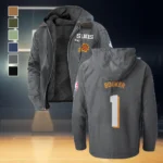 Bold Basketball Nation Flannel Hoodie, Essential Fan Flannel Hoodie HVN1435PS - Gray