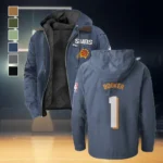 Bold Basketball Nation Flannel Hoodie, Essential Fan Flannel Hoodie HVN1435PS - Navy Blue