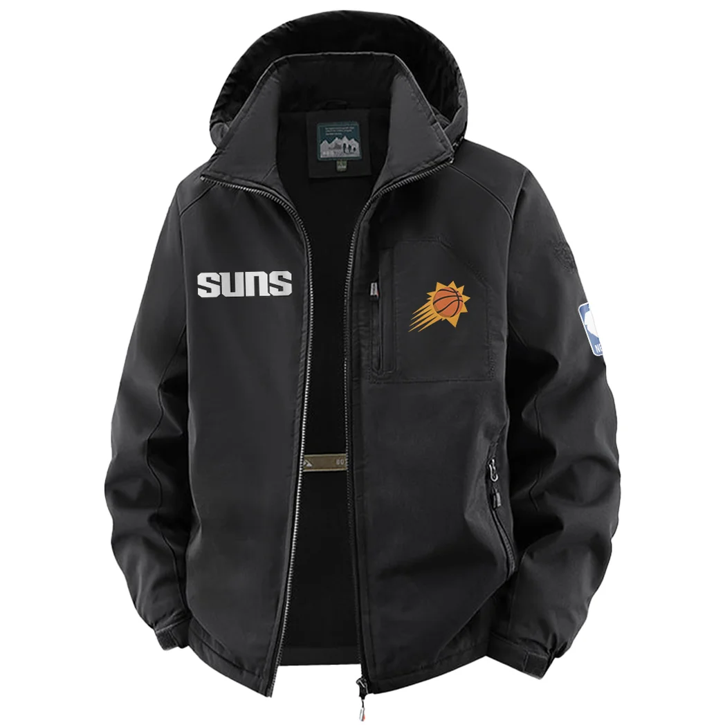 Bold Basketball Nation Fleece Windbreaker Jacket, Luxe Fleece Exterior HVN1435PS - Black - Image 2